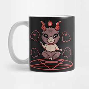 Cute Baphomet Meditating Into Pentagram Mug